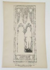 MONUMENTAL BRASSES Sir Aymer 1387, St Andrews Newcastle (1896-7 Lithograph)