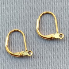 Leverback Earwires Earrings 13x11mm Gold Plated Alloy Q8 Pair Per Pkg