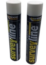 2 X Everbuild Trafficline Spray Semi Permanent Road White Marking Paint 700ml