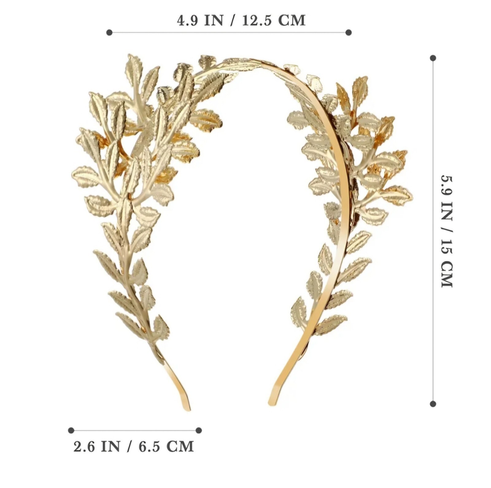 Gold Leaf Greek Goddess Crown Tiara Bridal Wedding Accessory Jewelry