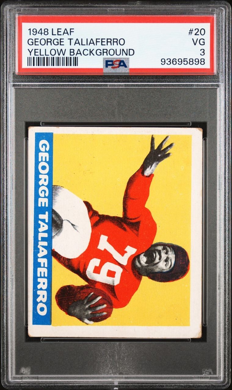 1948 LEAF George Taliaferro YELLOW BACKGROUND (JUST GRADED) PSA 3 VG #20 Indiana