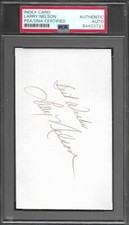 Larry Nelson PGA 3 majors AUTOGRAPHE SIGNÉ 3x5 CARTE INDEX PSA / ADN AUTHENTIQUE B