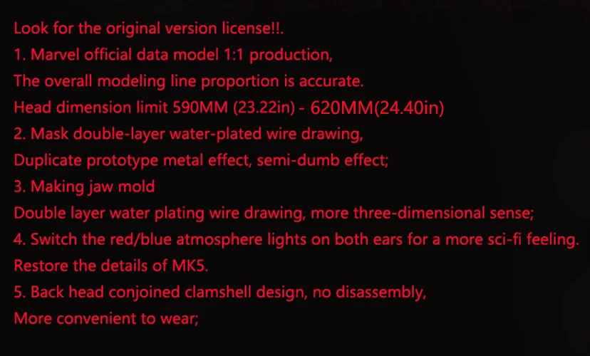 Novo Capacete Killerbody Original Ver MK5 1/1 Metal Controlado por Voz Usável - Imagem 2 de 4