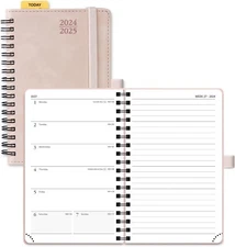POPRUN Planner 2024-2025 Weekly Notebook Pocket Size 4''x 6.25'' - Small Academi