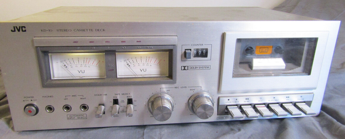 Vintage JVC KD-10 Stereo Cassette Deck Japan Tested & Powers-up