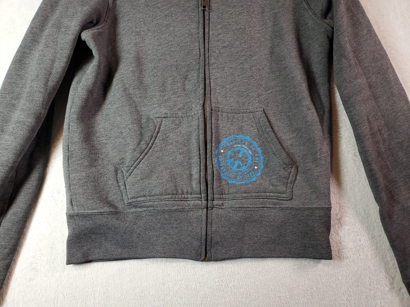 UNDERCOVER Felpa con cappuccio ROSA Victoria's Secret donna piccola grigia lavorata a maglia tasche con cerniera completa