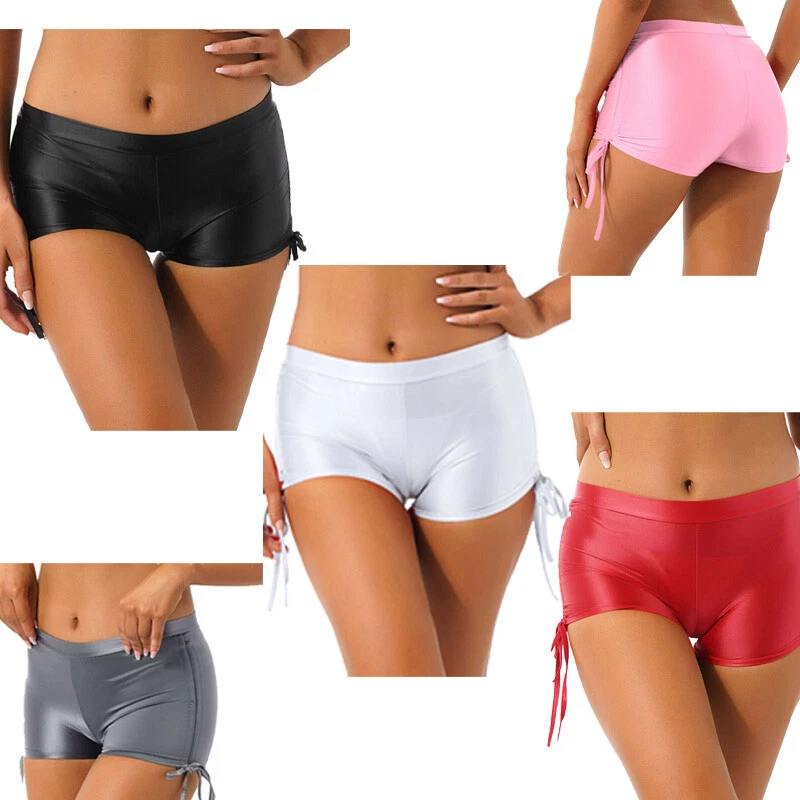 Mini short chaud m tallique brillant pour femme look humide sexy taille basse co