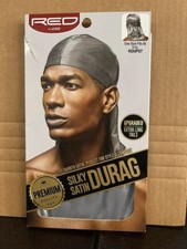 Durag RED BY KISS PREMIUM QUALITY SILKY SATIN DURAG COLOR: Gray HDUP07