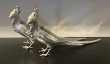 Pair Of Vintage 70s WB Mfg WEIDLICH BROS 2256 Silver Plate PHEASANTS