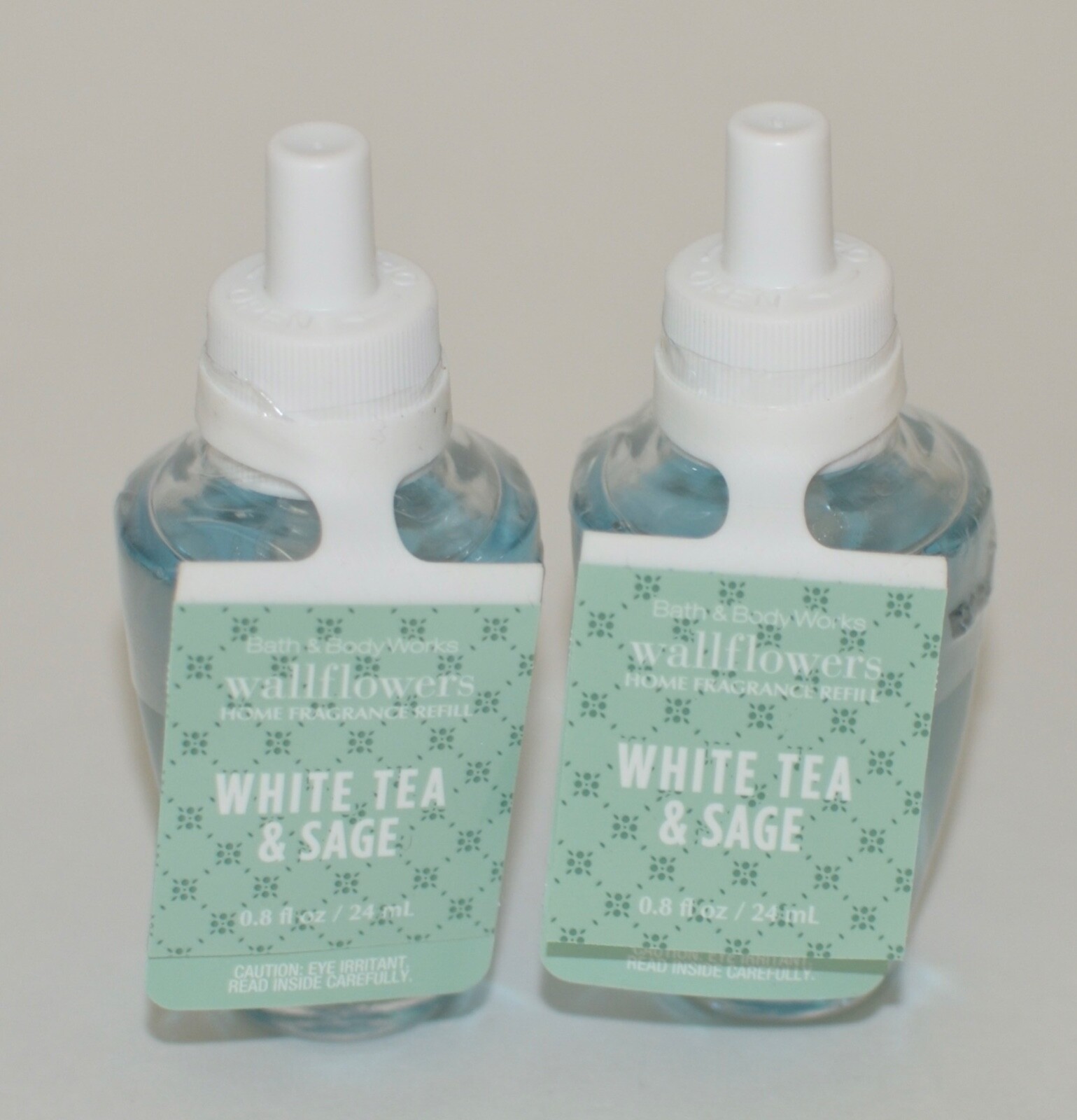 2 NEW BATH & BODY WORKS WHITE TEA SAGE WALLFLOWER FRAGRANCE REFILL BULB
