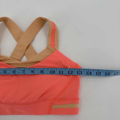Lululemon Sports Bra Size 6 Neon Orange Sport Gym Yoga Criss Cross Performance - Picture 4 of 5