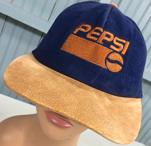 Pepsi Cola Suede Feel Brim Soda Pop Strapback Baseball Cap Hat