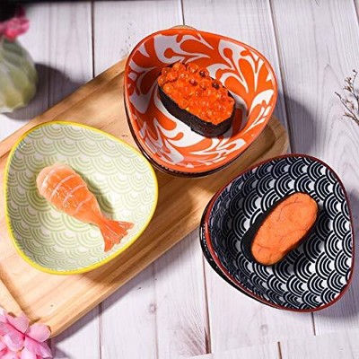 Cerficer Blue Porcelain Sauce Bowls Set Of 4 - 3.5 Inch Small Dishes For Soy Sauce, Sushi, Snacks, Microwave & Dishwasher Safe