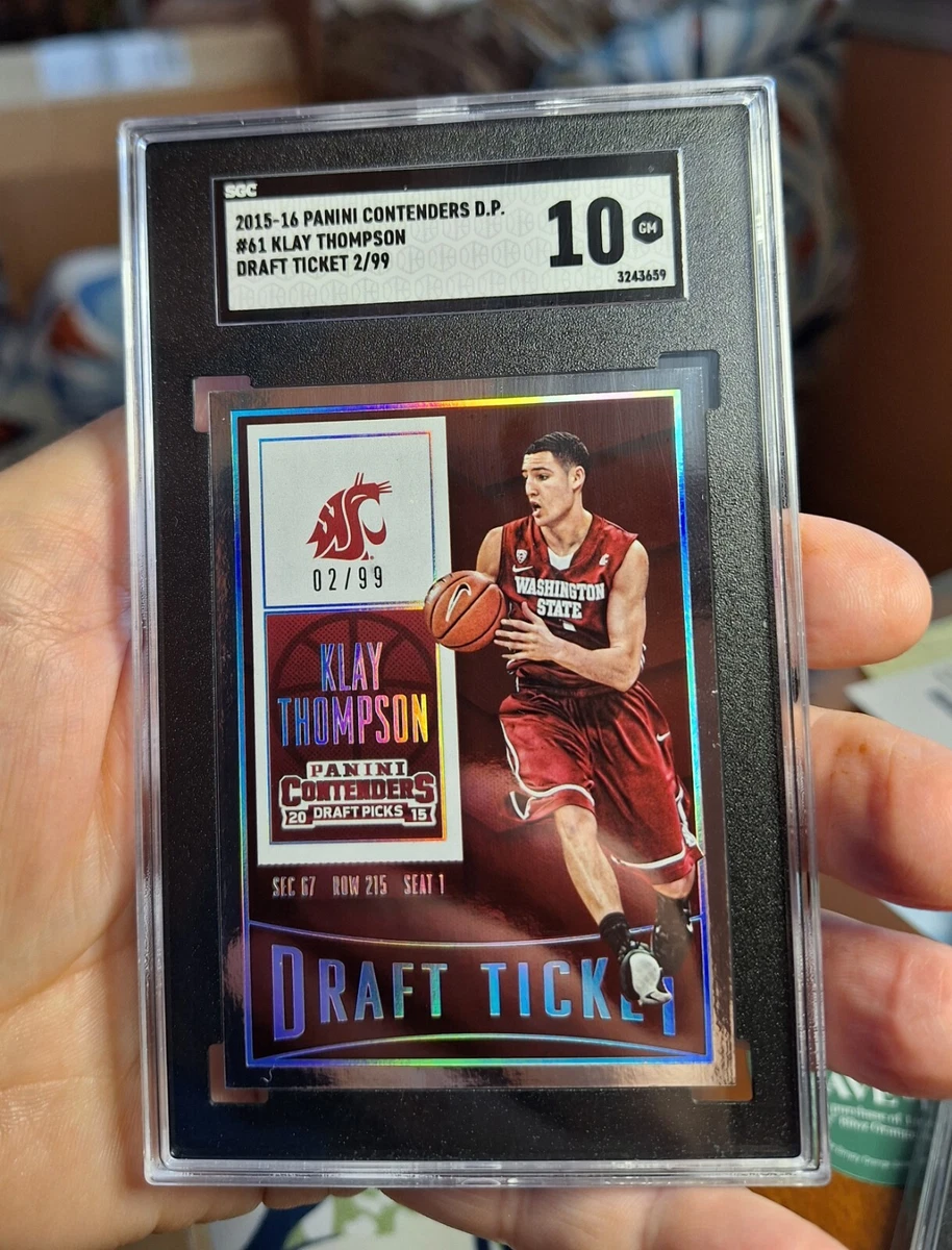 Carte Panini Noir Prime #4 /25 Signée Klay Thompson - Warriors 2015-16, Certifiée MLB