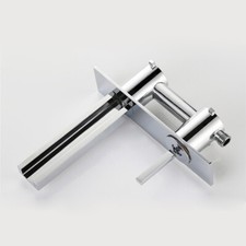 Silver Waterfall Bathroom Basin Sink Mixer Vanity Faucet 1 Lever Wall Mount Taps