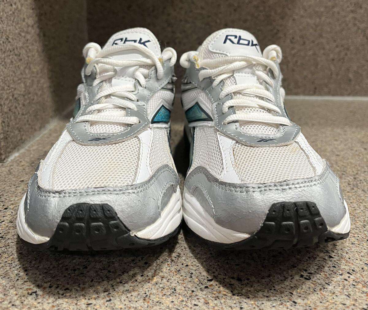 Reebok DMX Foam White Gray Blue Athletic Shoes Women's Size