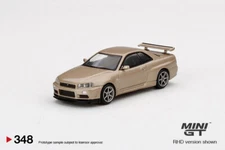 MINI GT 1:64 Nissan Skylnie GT-R (R34) M-Spec Silica Breath RHD  MGT00348-3F