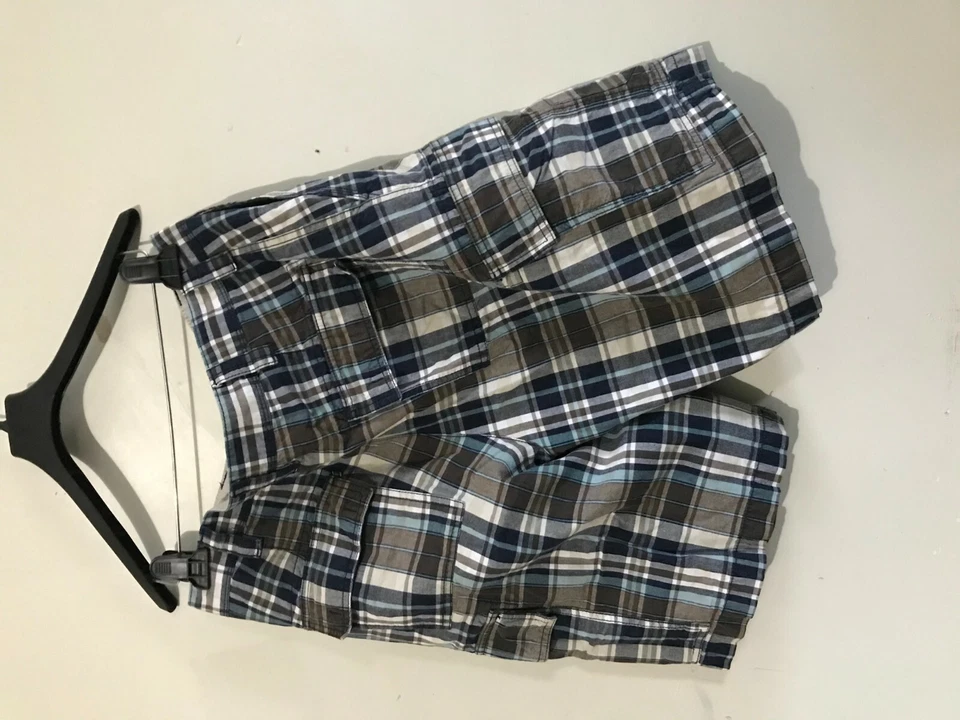 Pantalones Cortos Van Heusen Talla 34 100% Algodón Cuadros Hombres Marrón Azul Marino Verde Menta Foto 4 de 4