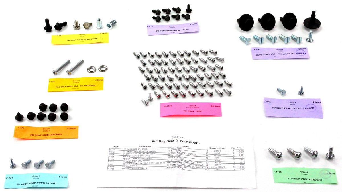 Mustang Screw Kit Folddown Seat & Door 1965 - AMK | eBay