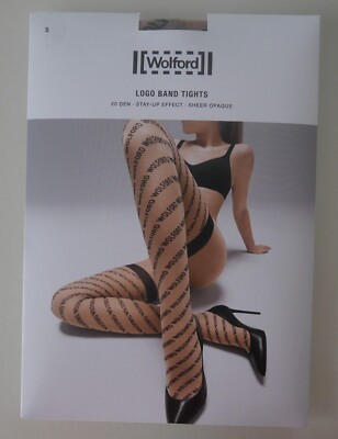 NEU & OVP: Wolford LOGO BAND TIGHTS! Gr.  S! fairly light/black! STAY-UP EFFECT