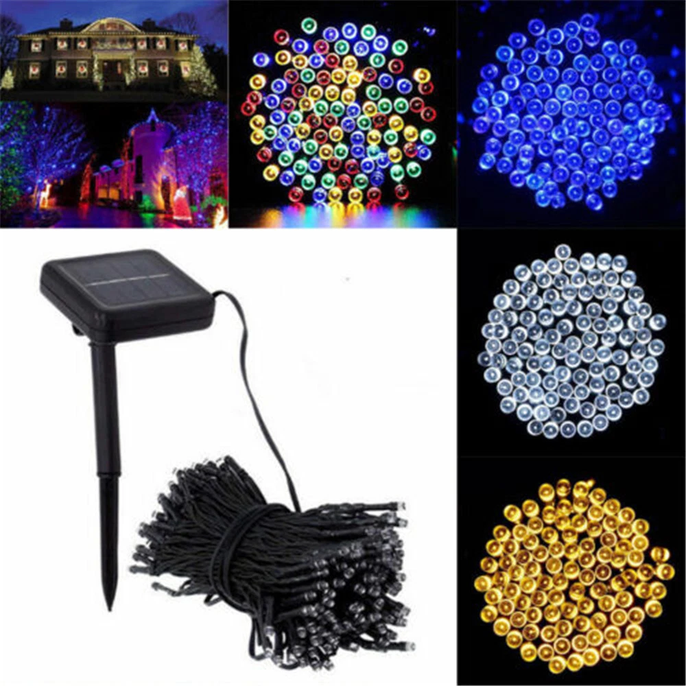 Outdoor LED Solar String Lights Waterproof Fairy Party Lamp Xmas Garden Decor US