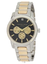 GEOFFREY BEENE Mens Diamond Dial Two-tone Bracelet Watch 42mm Quartz Movement