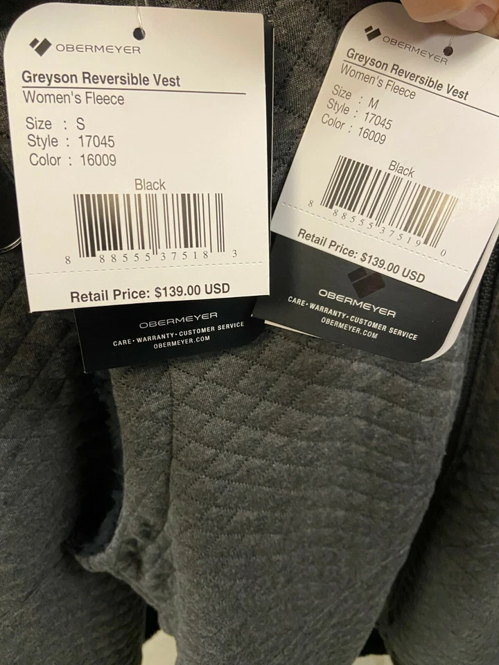 Chaleco reversible Obermeyer Greyson $139 nuevo con etiquetas 2020 talla S, M esquí gris negro sherpa Foto 3 de 4