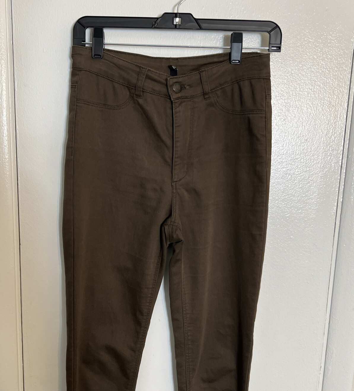 DIVIDE H&M Olive Brown Zip From Skinny Moto Pants Women's size 8 thumbnail 3