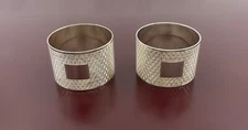 Antique Pair Of Sterling Silver Napkin Rings Sheffield by Emile Viner