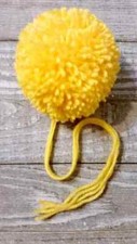 pom pom yarn handmade for crochet hats 3 inch 3 ply yellow bumblebee 1pc