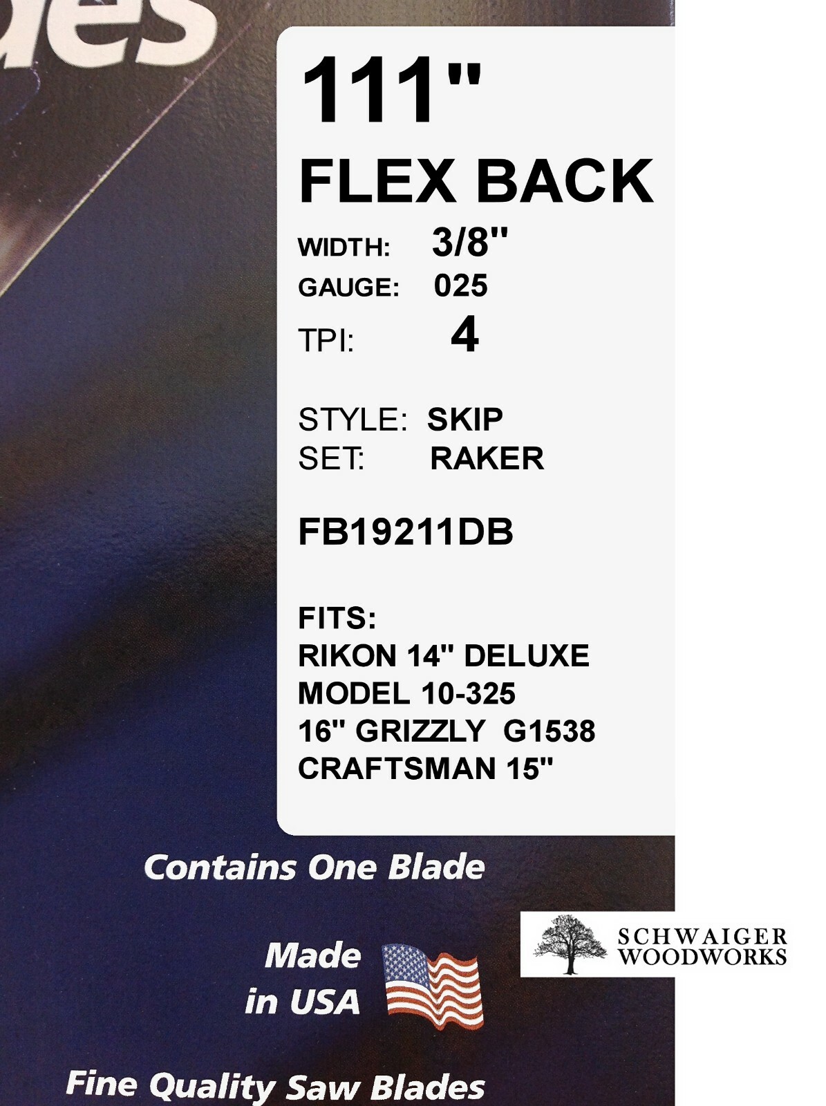 Olson Flex Back Band Saw Blades 111" x (5) Widths, Rikon 10325, Grizzly G1538 eBay