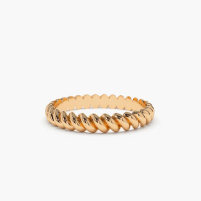Rosegold Ring 585 14K Twisted Verdreht Gedreht Seil Design 