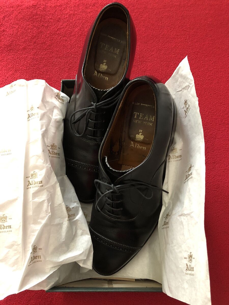 Alden 901 Black Calf Mens Perfed Captoe Oxford Bals US 10.5D Alden 901 Black Calf Mens Perfed Captoe Oxford Bals US 10.5D