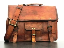 Mens Genuine Vintage Leather Satchel Messenger Man Sholder Laptop Briefcase Bag