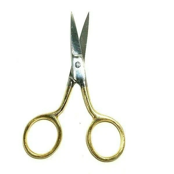 3 1/2 Multi Purpose Fancy Scissors Small Embroidery Gold Plated.