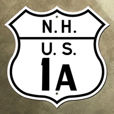 New Hampshire US route 1A highway marker road sign shield Portsmouth 1949