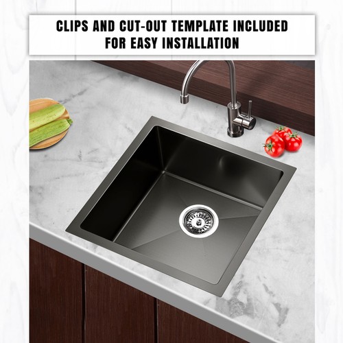 Handmade Black Sink 304 Stainless Steel Nano Kitchen Laundry Basin Heavy Duty - Picture 31 of 85