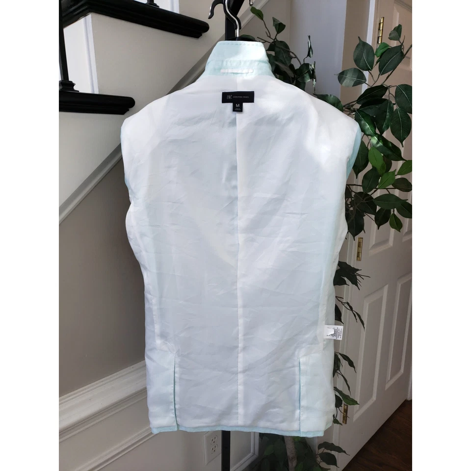 INC International Concepts Blazer Jacket Mens M Teal Single Breasted Regular Fit - Image 4 of 4