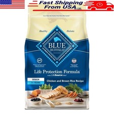 Blue Buffalo Senior Chicken & Brown Rice Dry Dog Food 15lbs Joint Health Support 3.90 per pound