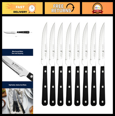 Razor-Sharp Steak Knife Set of 8 - German Engineered, Precision Cutting, Durable