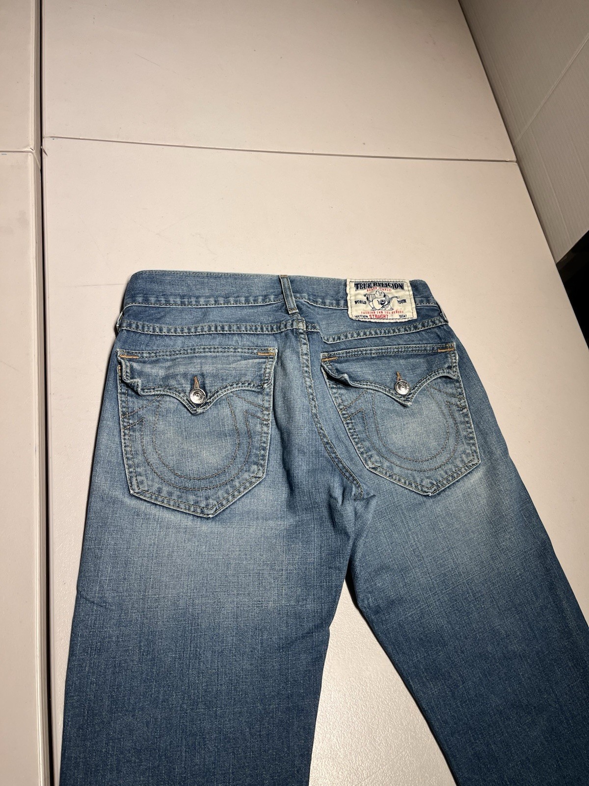 True Religion Jeans Men's 32 Blue Flap Straight Baggy Y2K VTG Cotton 32x33.5 thumbnail 9