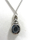 EFFY Blue Topaz (5-7/8 ct. t.w.) & Diamond (1/10 ct. t.w.) Halo 18" Pendant Nec — photo 5