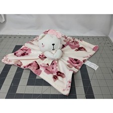 Modern Moments Bear Lovey Pink Roses Security Blanket Stuffed Animal Toy