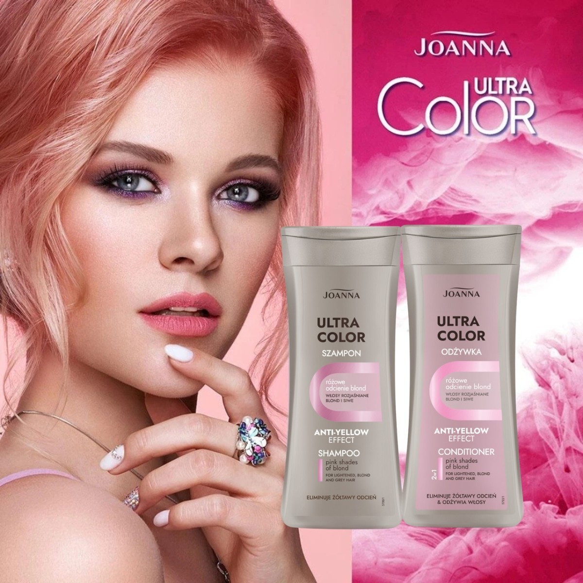 Joanna Pink Shampoo and Conditioner Ultra Color System Pink Set