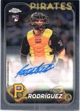 2024 Topps Chrome Endy Rodriguez Rookie Auto AC-ER RC Pirates Autograph Card. rookie card picture