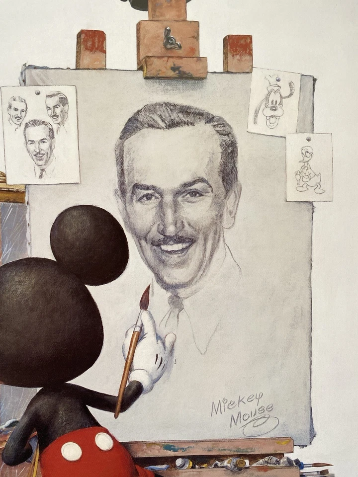 Póster Autorretrato Mickey Mouse 24" x 36" El Arte de Disney Tubo Original Foto 3 de 4