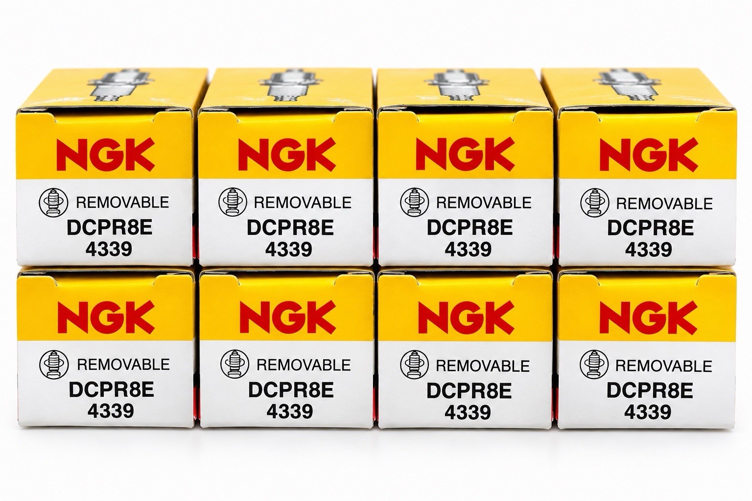 8 Pack Genuine NGK 4339 Nickel Spark Plugs DCPR8E with Removable Tip