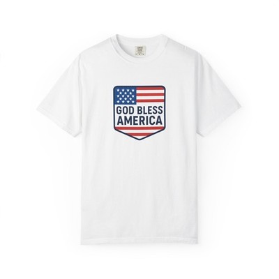God Bless America Shield T-shirt | Flag Badge Tee