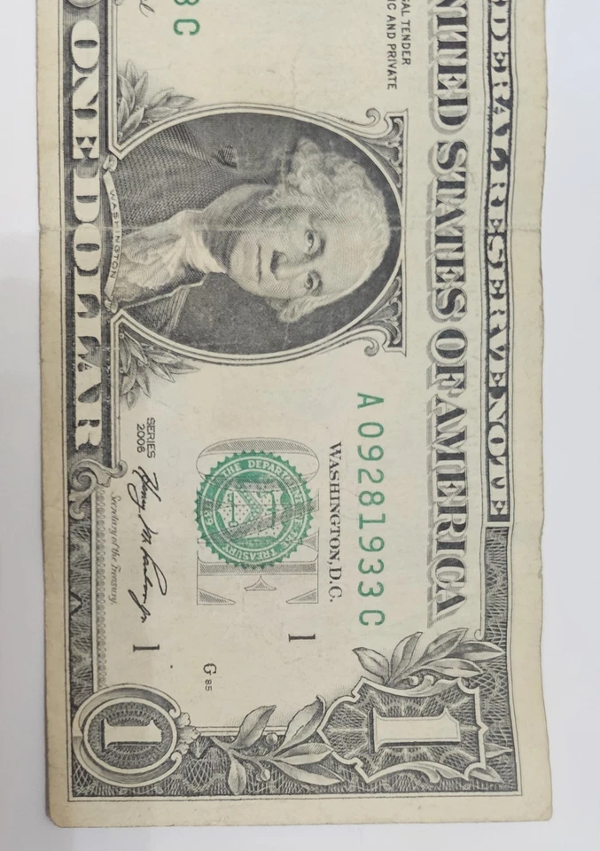 SEPTEMBER 28, 1933 BIRTHDAY ANNIVERSARY ONE DOLLAR FANCY NOTE  SN A 09281933 C - Image 2 of 4