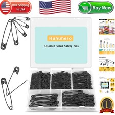 Assorted Heavy Duty Safety Pins - 340 Piece Set with Secure Clasp Protection